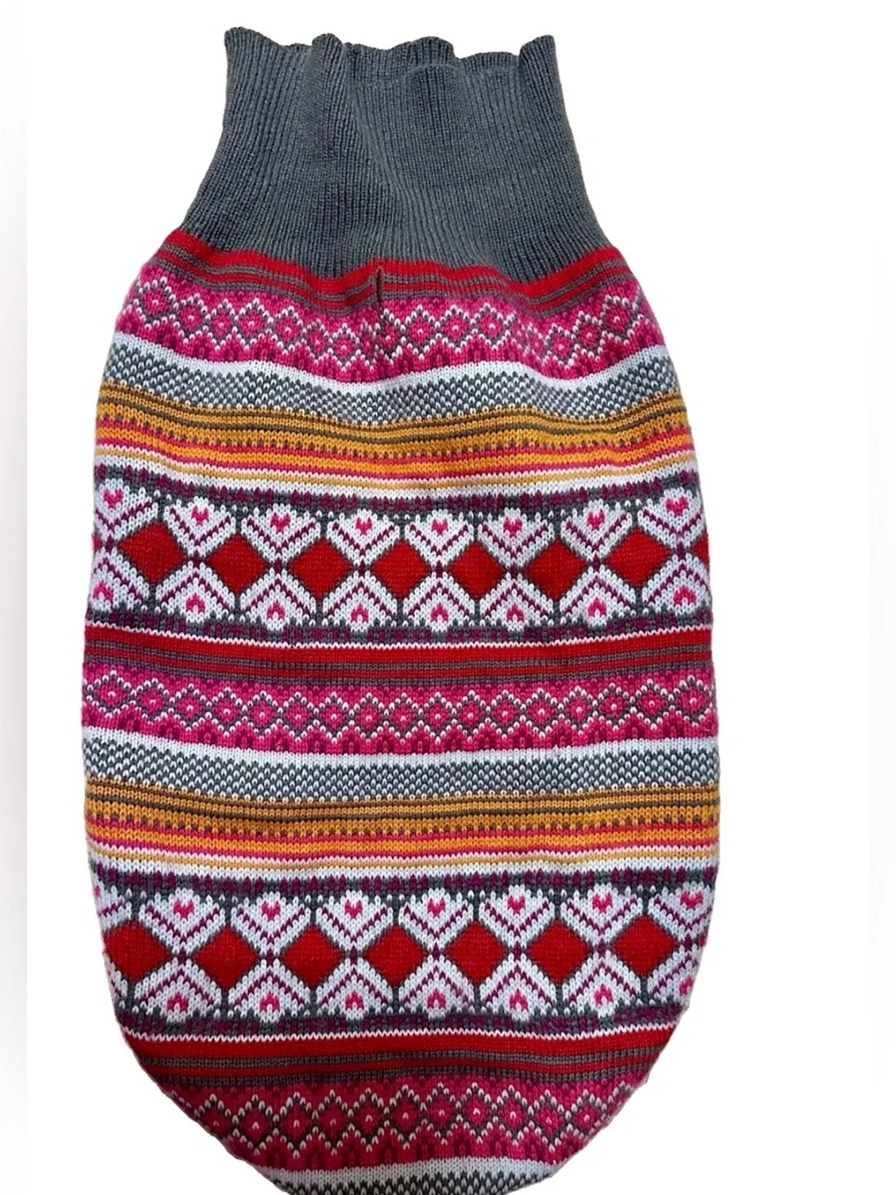 Fair Isle Knit Dog Sweater Vest, Warm, Multicolor, Size M/L